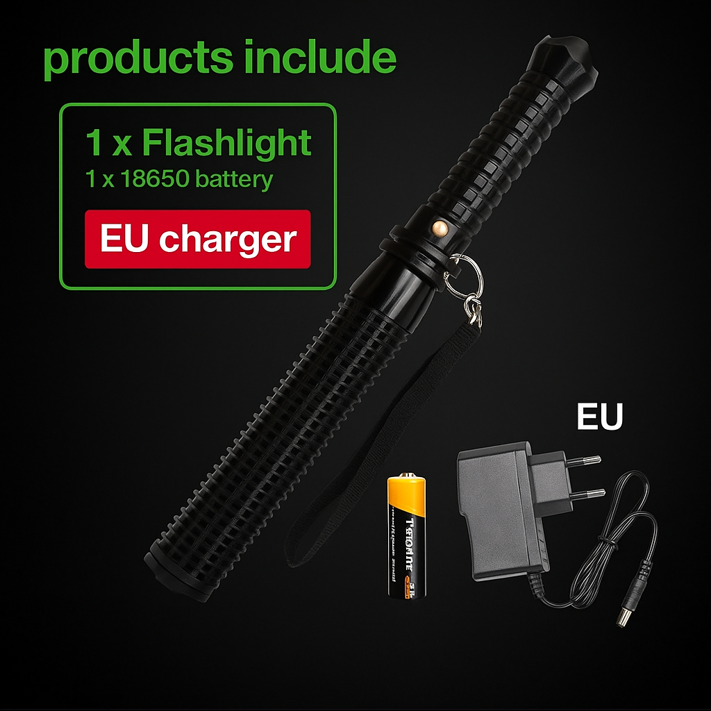 Tactical Flashlight & Self-Defense Baton