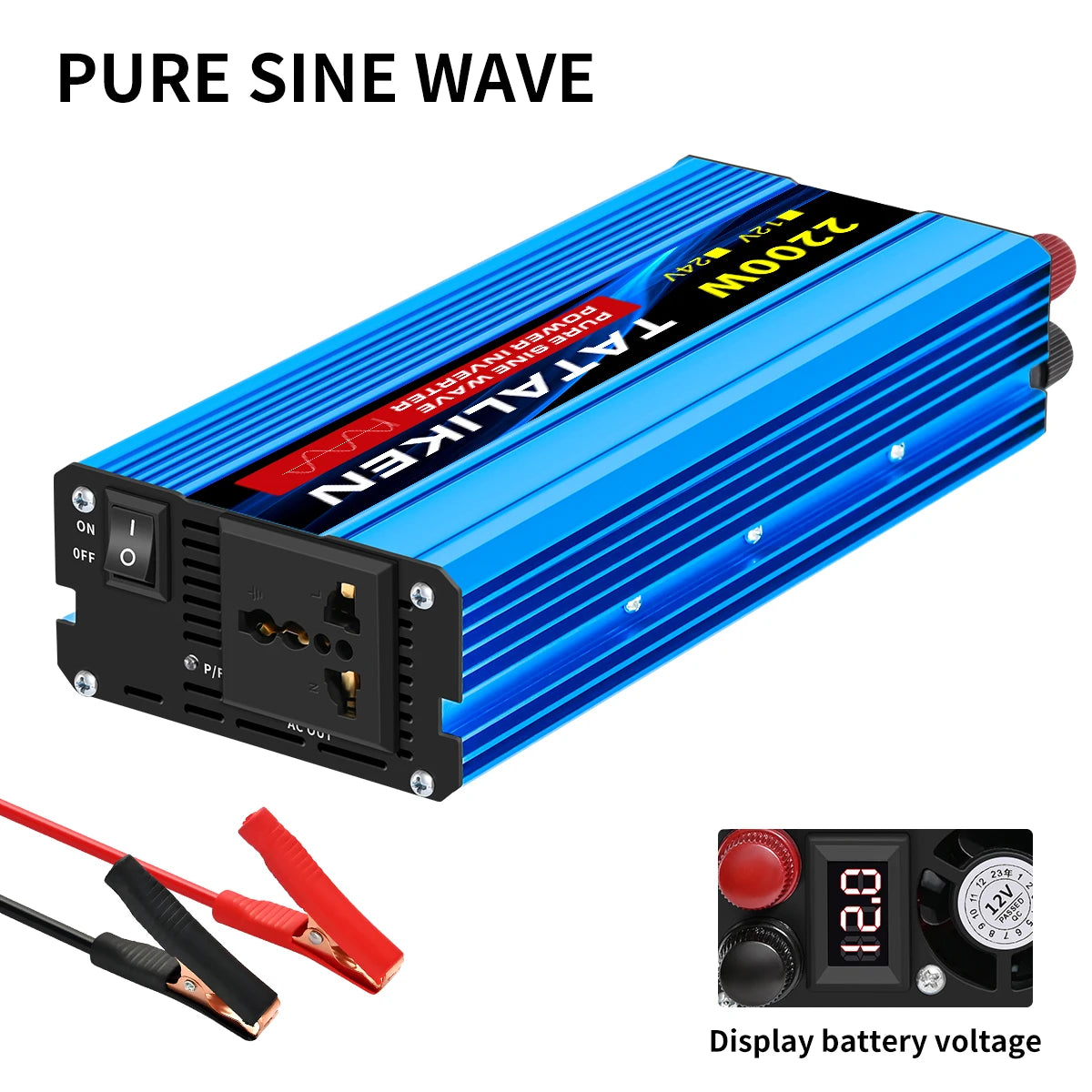 OUTLASTS PURE SINE WAVE POWER INVERTER 12V TO 220V