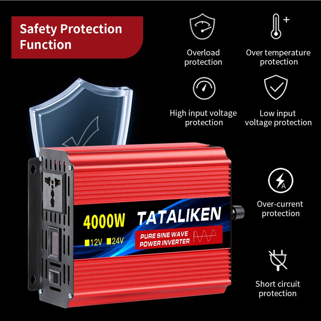 OUTLASTS PURE SINE WAVE POWER INVERTER 12V TO 220V