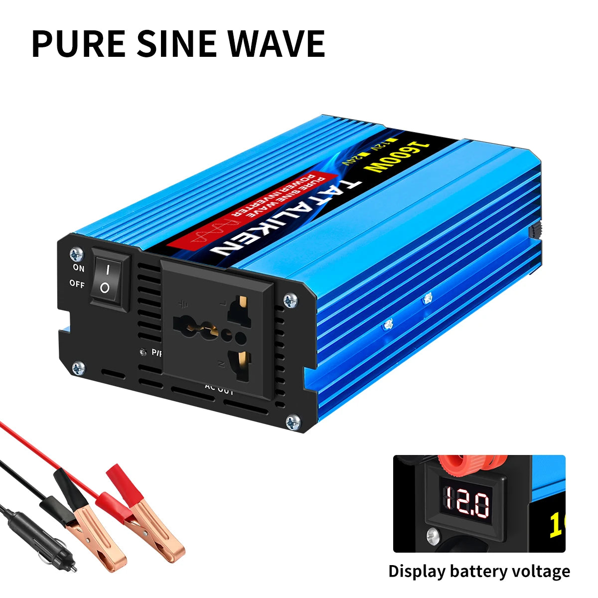 OUTLASTS PURE SINE WAVE POWER INVERTER 12V TO 220V