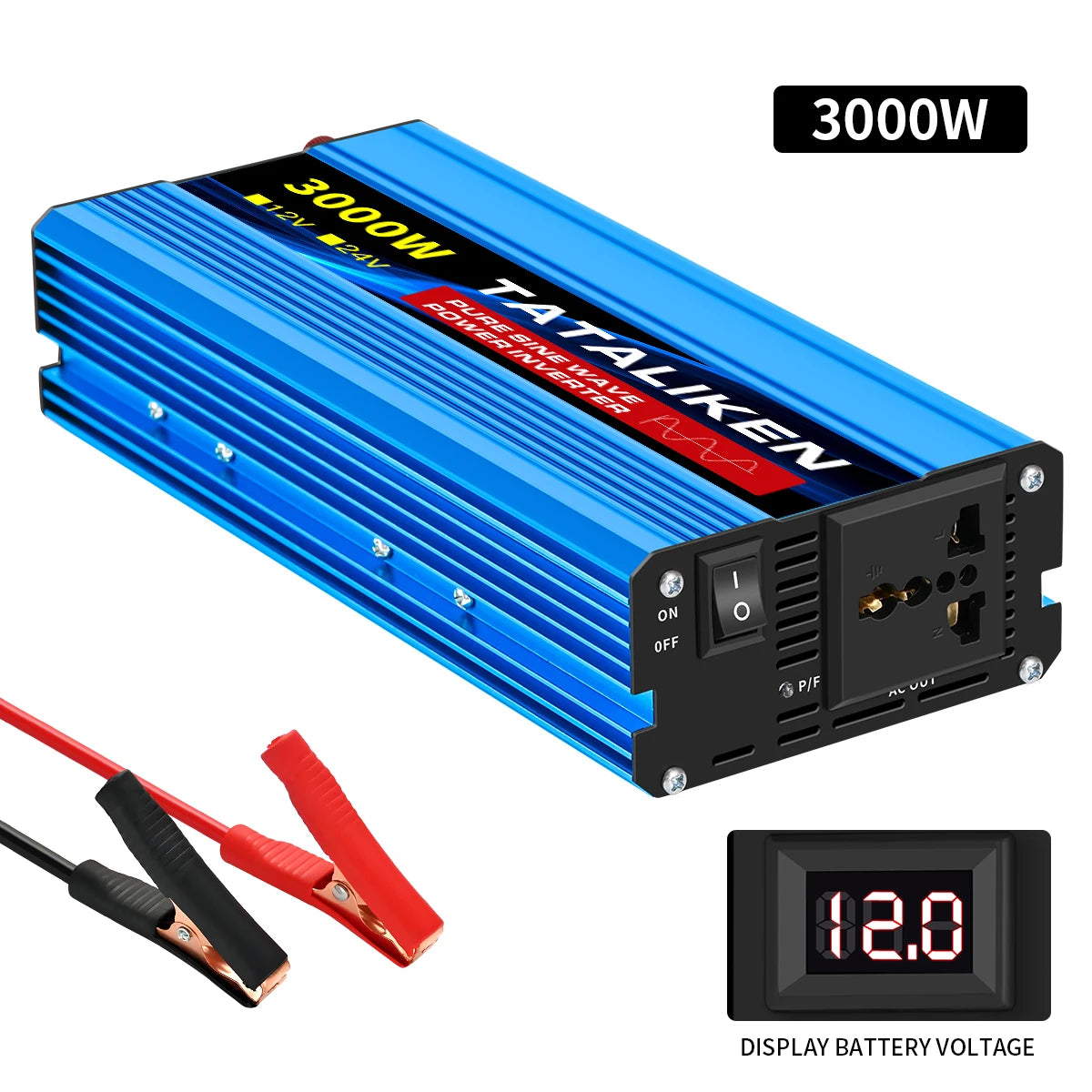OUTLASTS PURE SINE WAVE POWER INVERTER 12V TO 220V