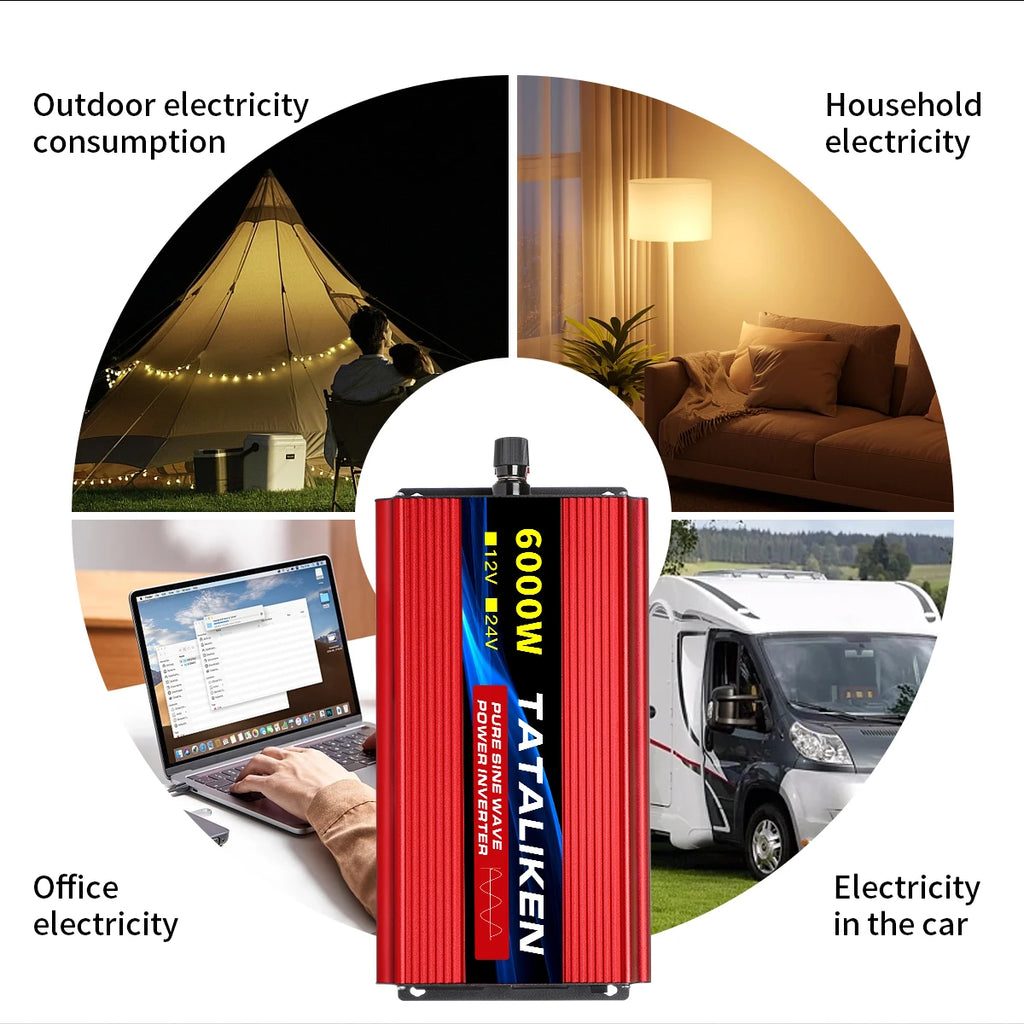 OUTLASTS PURE SINE WAVE POWER INVERTER 12V TO 220V