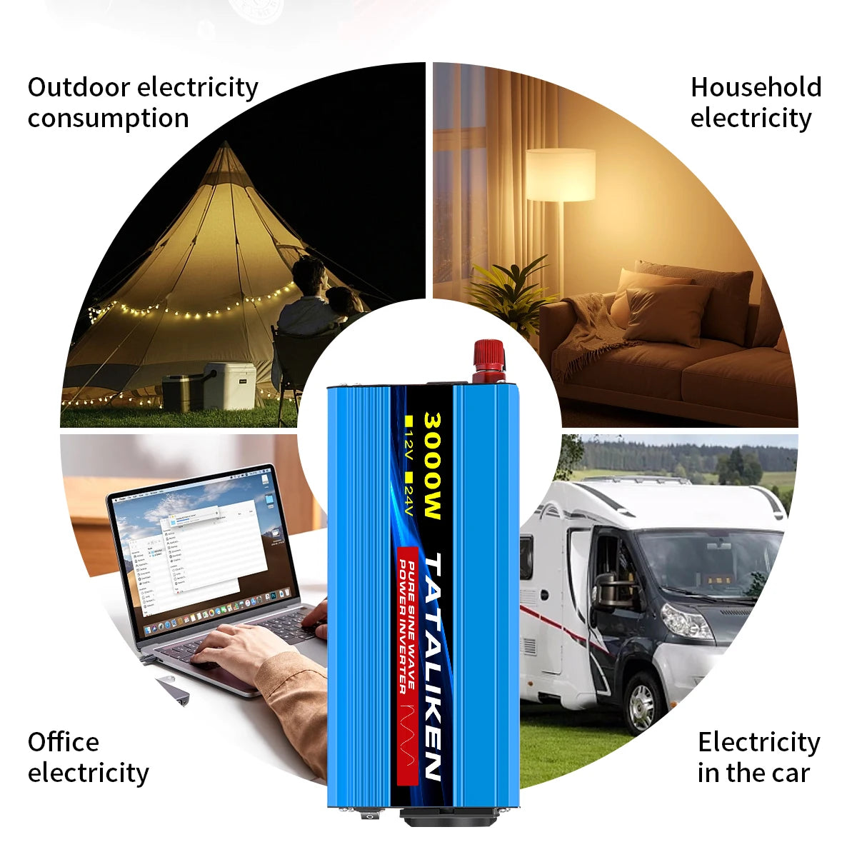 OUTLASTS PURE SINE WAVE POWER INVERTER 12V TO 220V