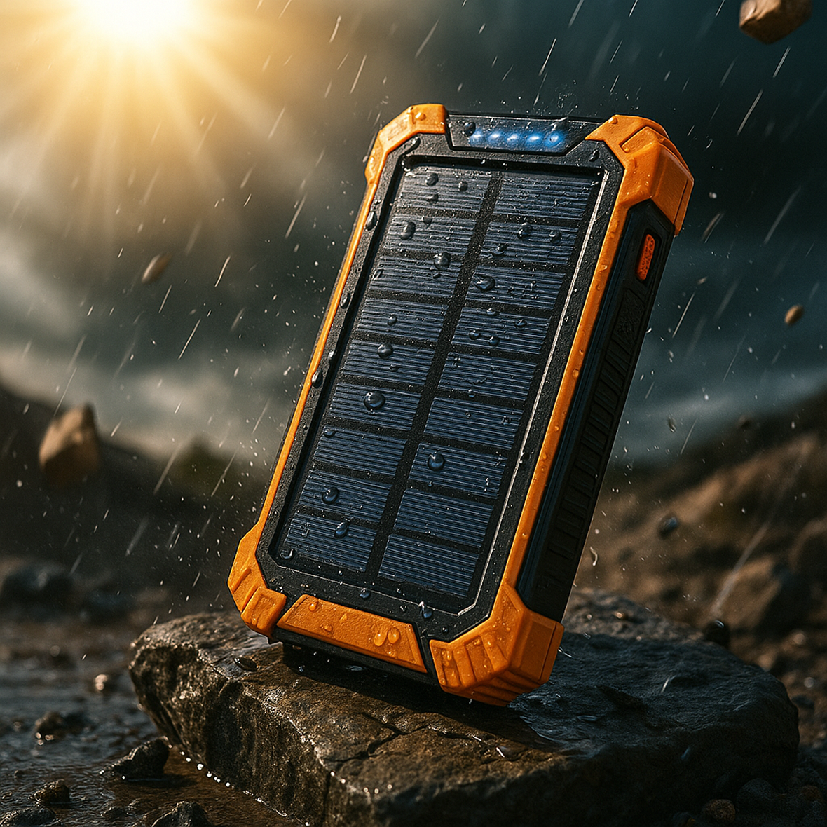 SOLAR WIRELESS POWER BANK & Flashlight